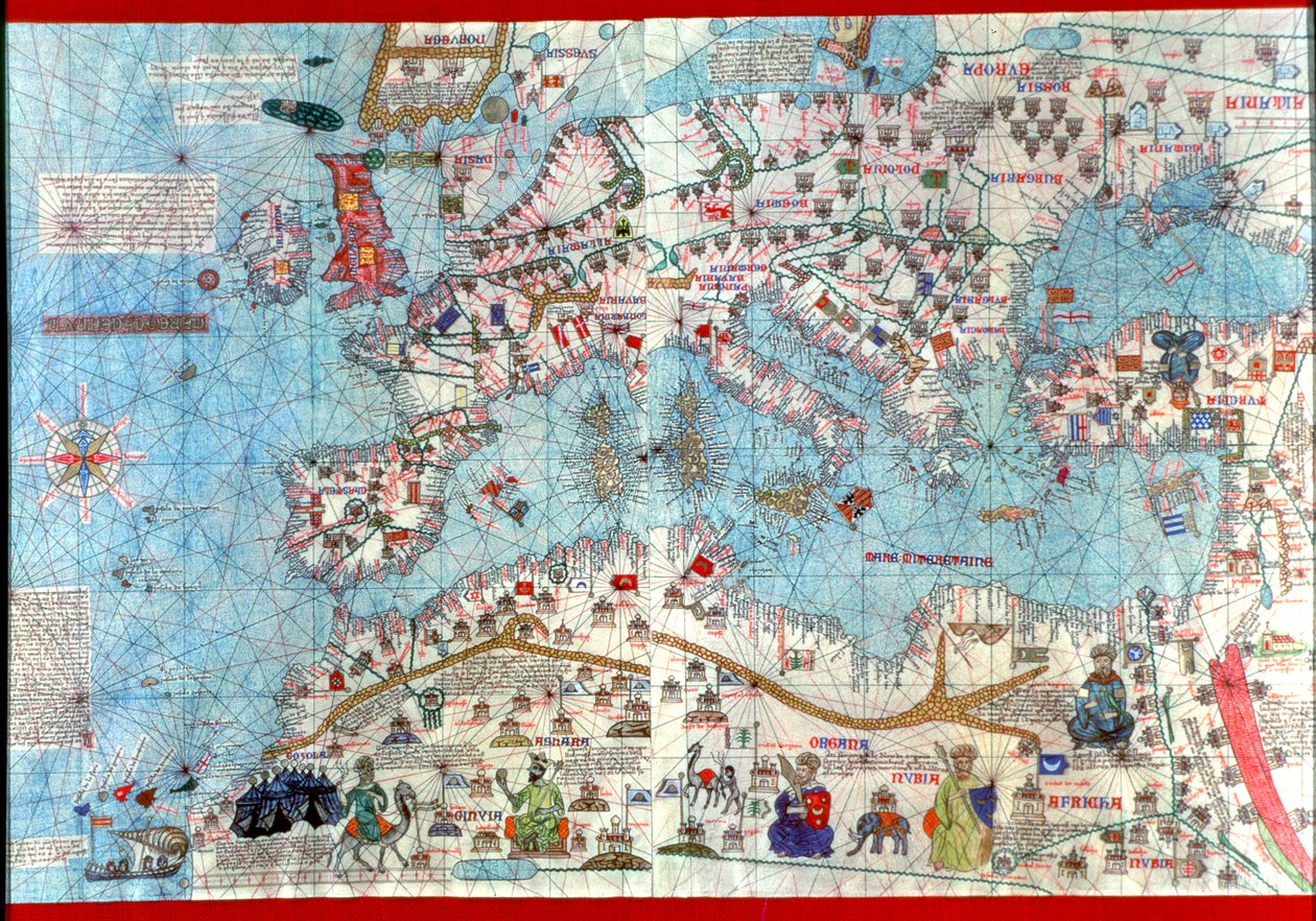 Katalán atlasz,1375 (térkép) alkotó: Abraham & Cresques Jehuda (1360-1410) Cresques