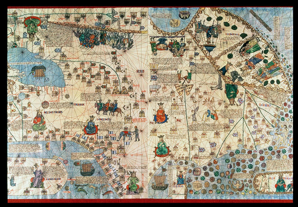Katalán atlasz,1375 (térkép) alkotó: Abraham & Cresques Jehuda (1360-1410) Cresques