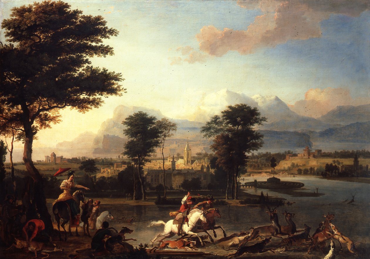 A szarvasvadászat, 1675 körül alkotó: Abraham Danielsz. Hondius