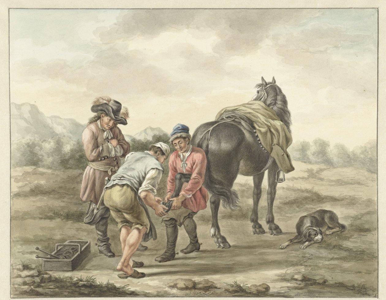 Patkolókovács tájban alkotó: Abraham Delfos