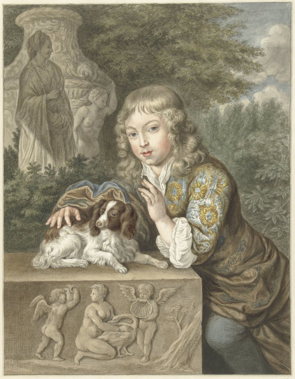Fiú kutyával alkotó: Abraham Delfos