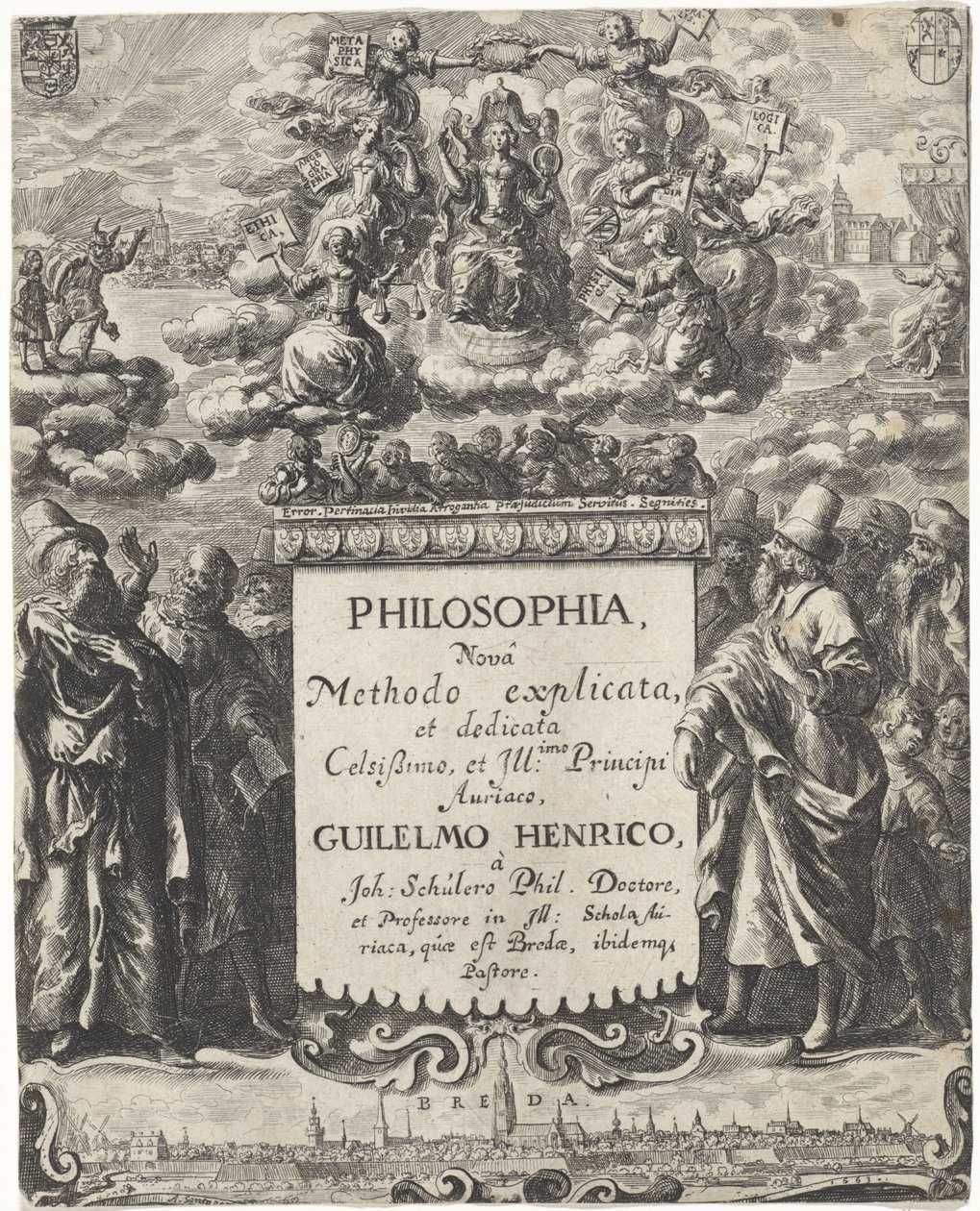 A filozófia allegóriája Címlap ehhez: Schuler, Johannes. Filozófia (...), 1663 alkotó: Abraham Dircksz. Santvoort