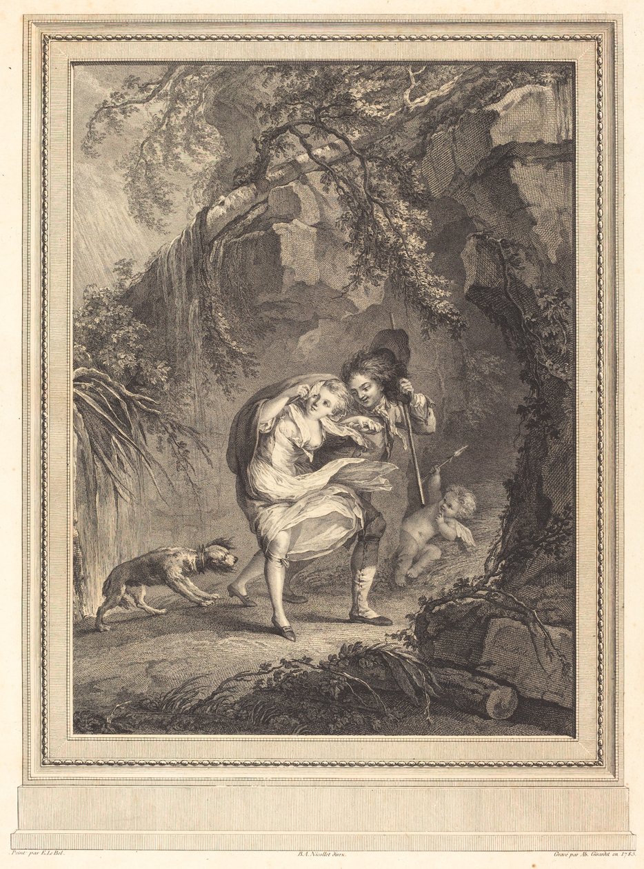 Le coup de vent (A széllökés) alkotó: Abraham Girardet after Antoine Lebel