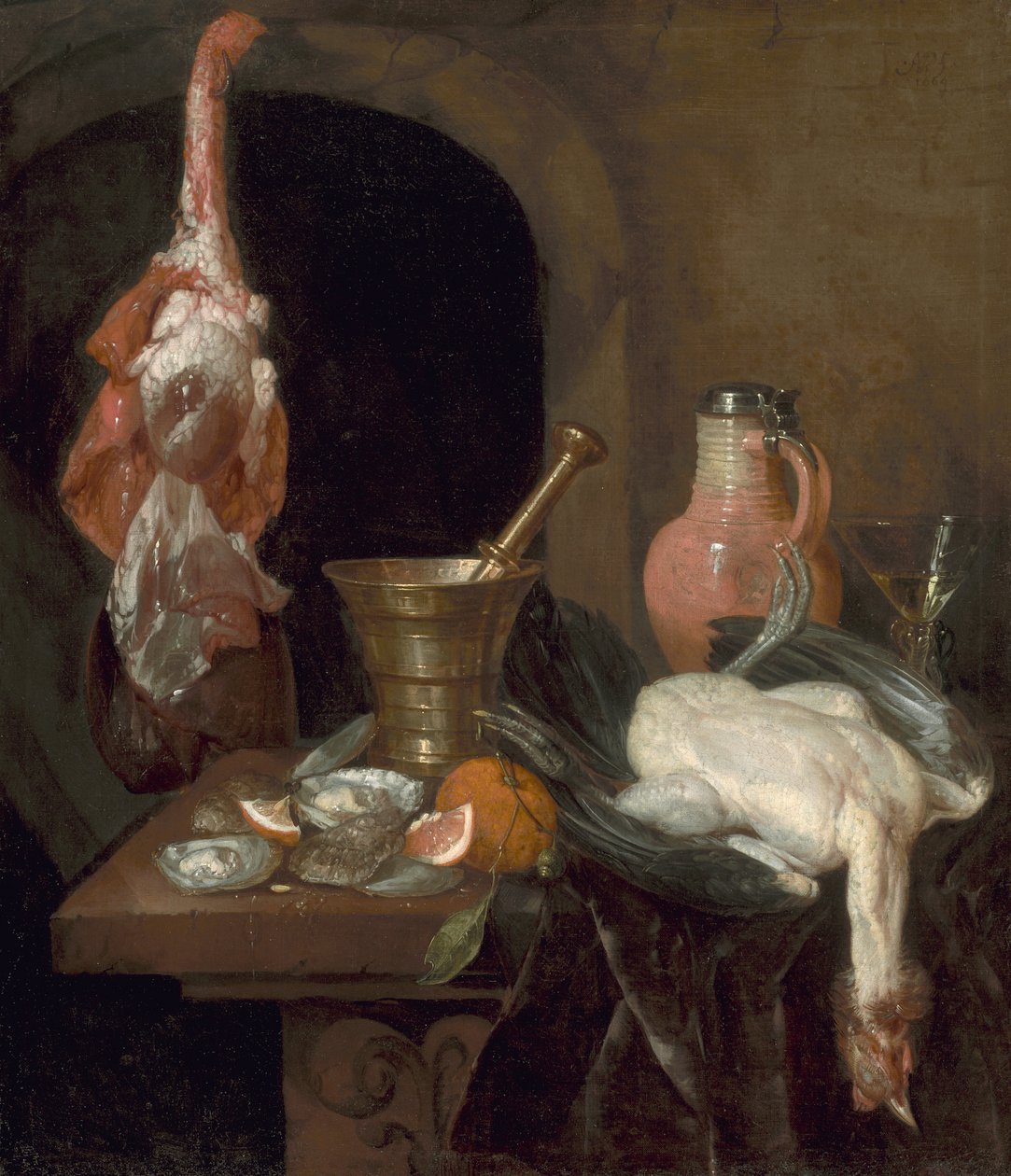 Előkészületek egy étkezéshez, 1664 alkotó: Abraham Hendricksz van Beyeren