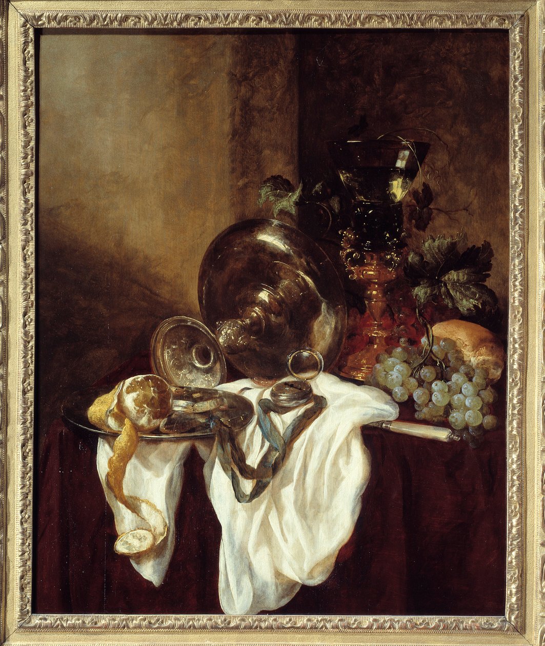 Abraham Van Beyeren ezüst pohár festménye alkotó: Abraham Hendricksz van Beyeren