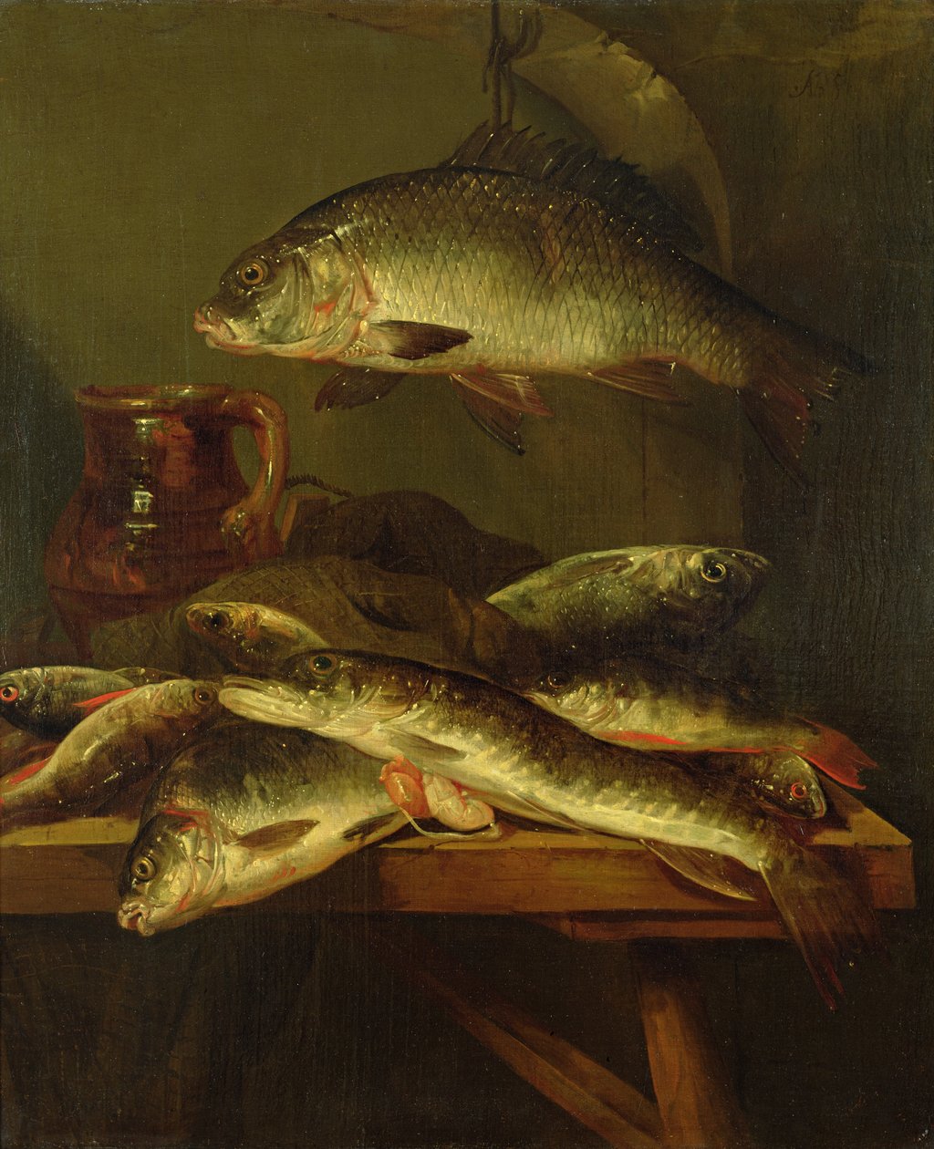 Csendélet pontyokkal alkotó: Abraham Hendricksz van Beyeren