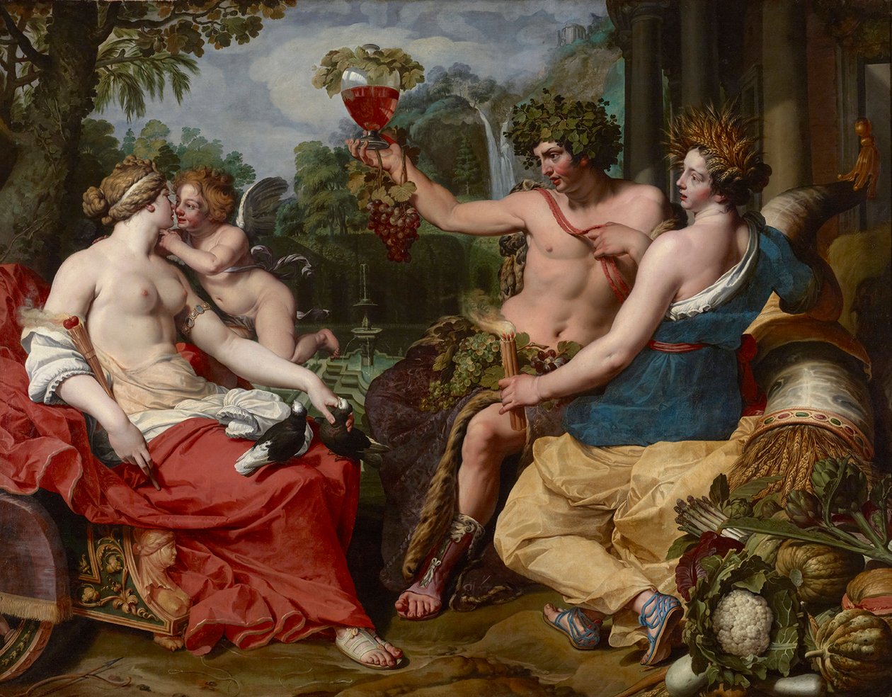 Ceres, Bacchus és Venus, Janssens, Ábrahám (kb. 1573-1632). Olajfestmény alkotó: Abraham Janssens