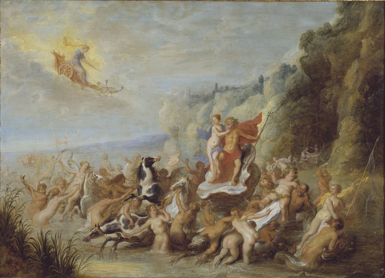Neptunusz és amfitrit, Diepenbeeck, Abraham, van (1596-1675). Olaj, fa. Mérete: 69x96 cm. Nemzeti Múzeum Stockholm alkotó: Abraham Jansz. van Diepenbeeck