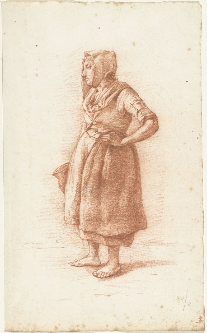 Balra álló nő, kezével az oldalán alkotó: Abraham Johannes Ruytenschildt