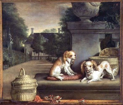 Két kutya a parkban alkotó: Abraham Lambertsz van den Tempel