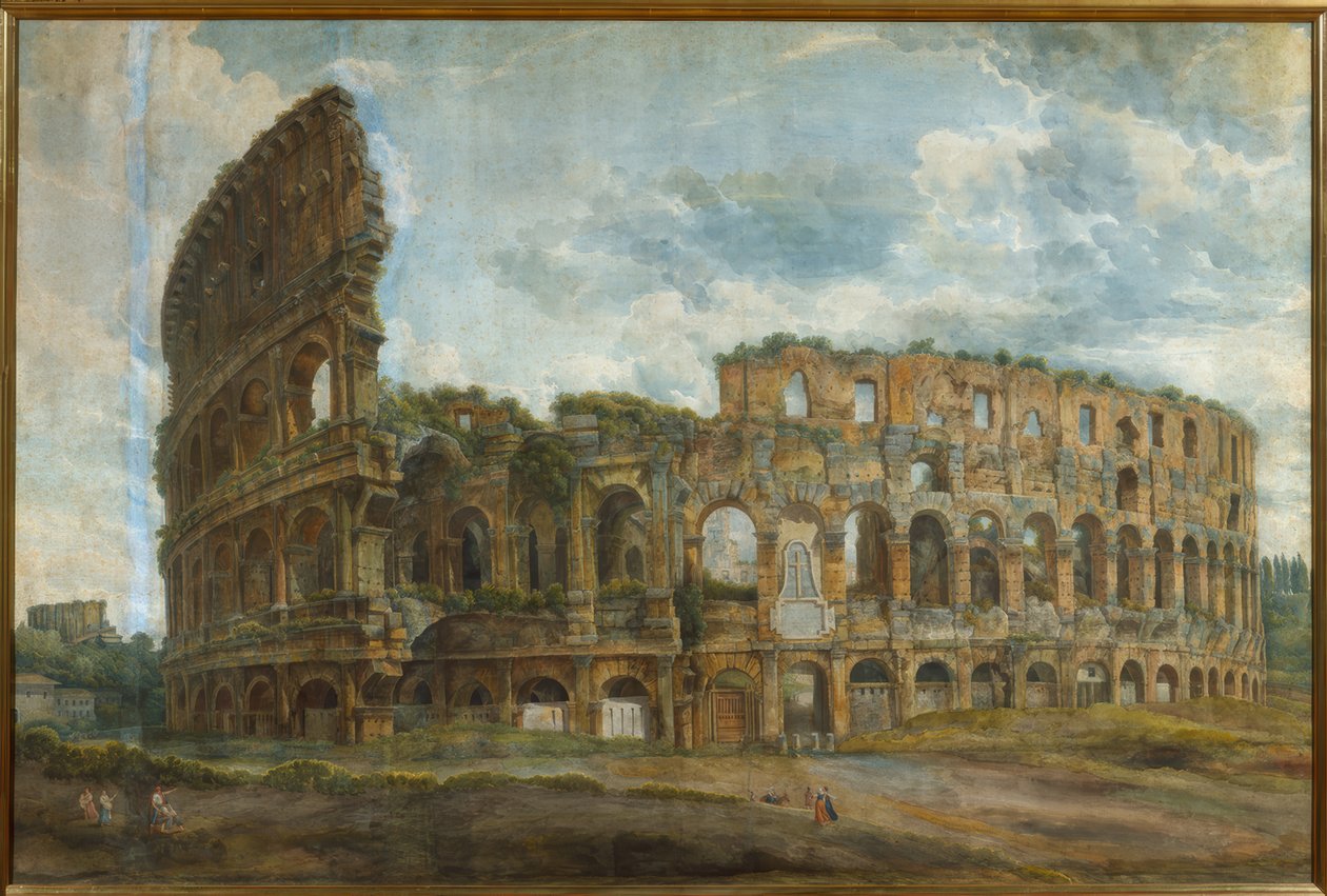 A római Colosseum külső nézete alkotó: Abraham Louis Rodolphe Ducros