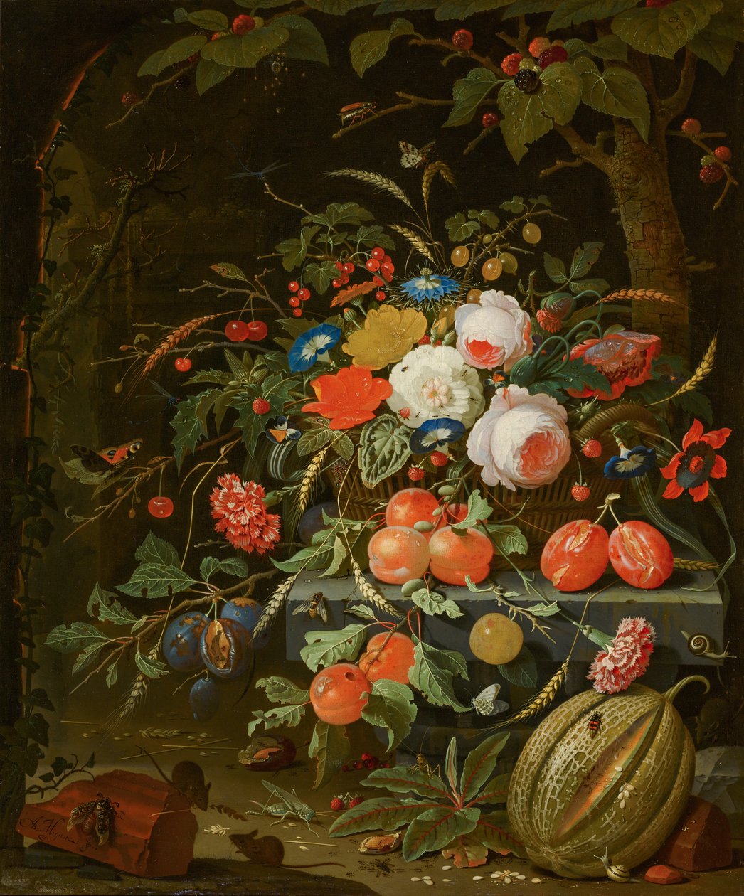 Virágok és Gyümölcsök alkotó: Abraham Mignon