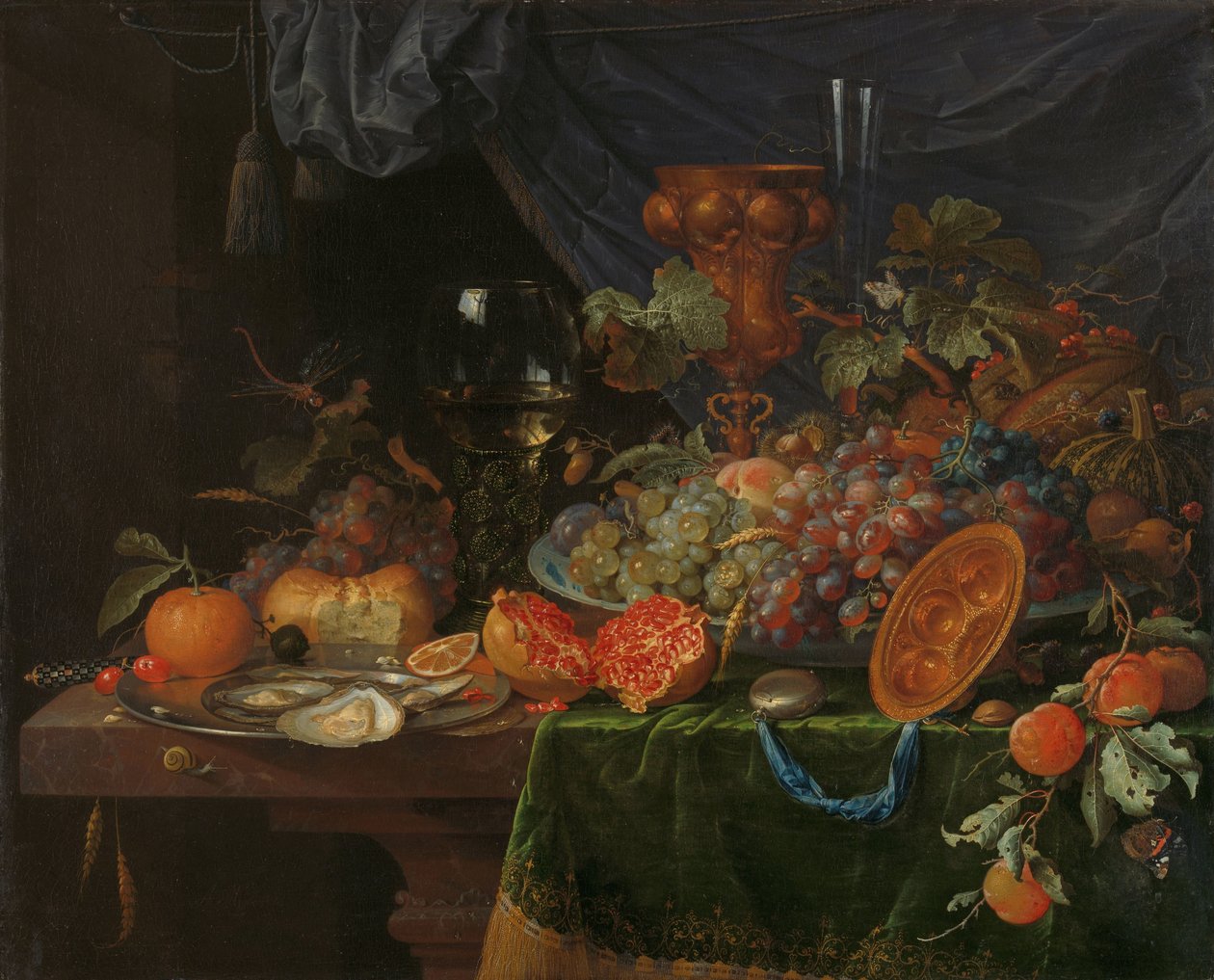 Csendélet gyümölccsel és osztrigával alkotó: Abraham Mignon