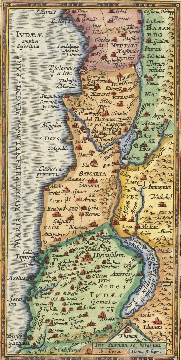 Abraham Ortelius 1624-es részletes térképe a Szentföldről alkotó: Abraham Ortelius