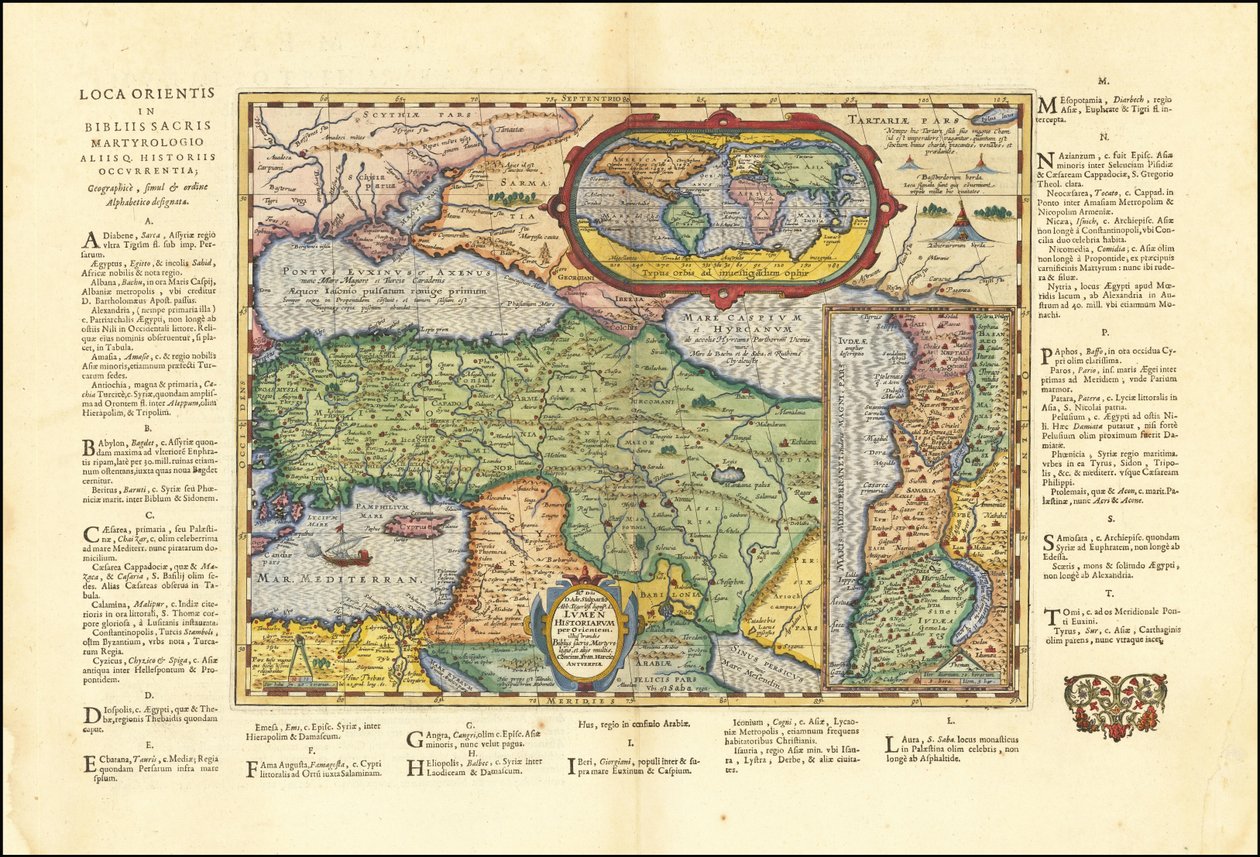 Abraham Ortelius 1624-es, a Biblián alapuló térképe az ókori világról. alkotó: Abraham Ortelius