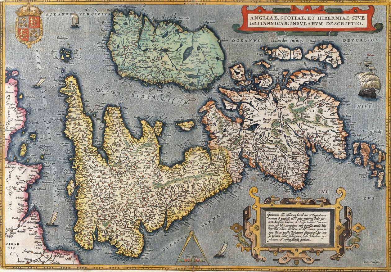 Nagy-Britannia térképe, 1587 alkotó: Abraham Ortelius