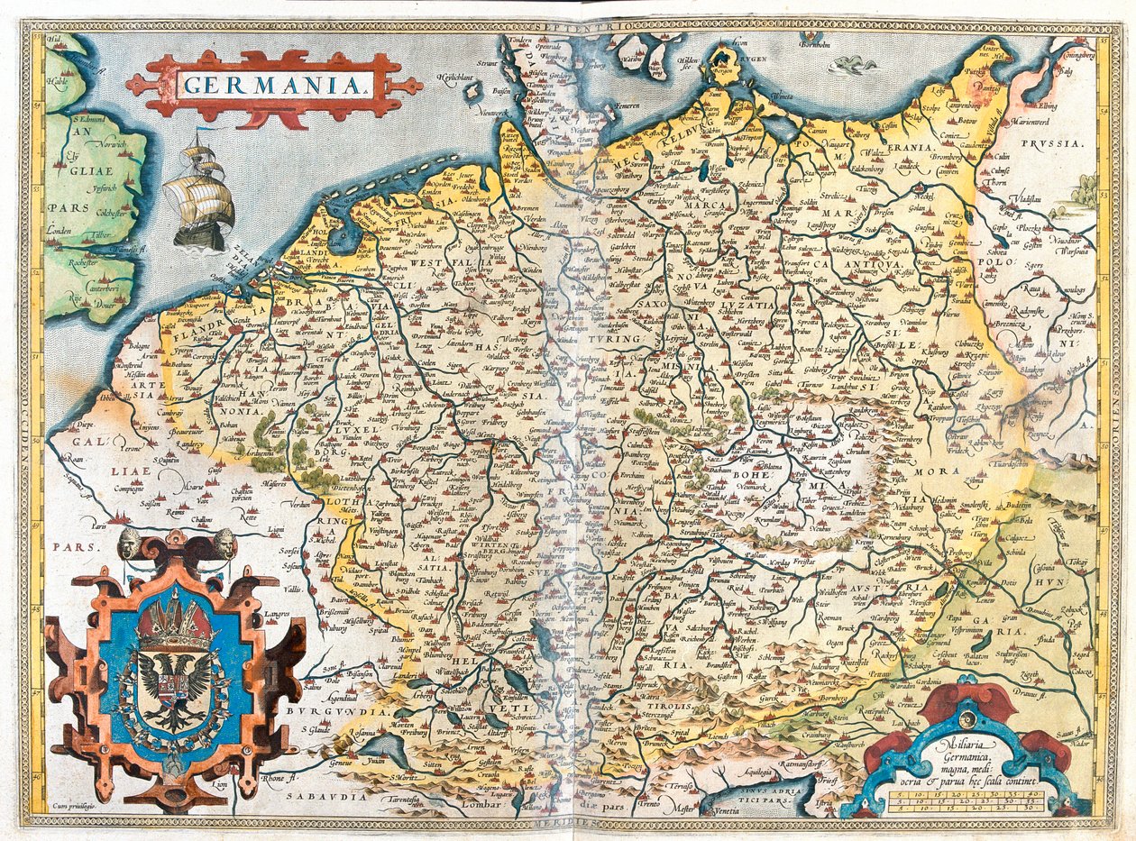 Franciaország (régió:  Pomerániai, Pomerániai, Lubusz, Gr. alkotó: Abraham Ortelius