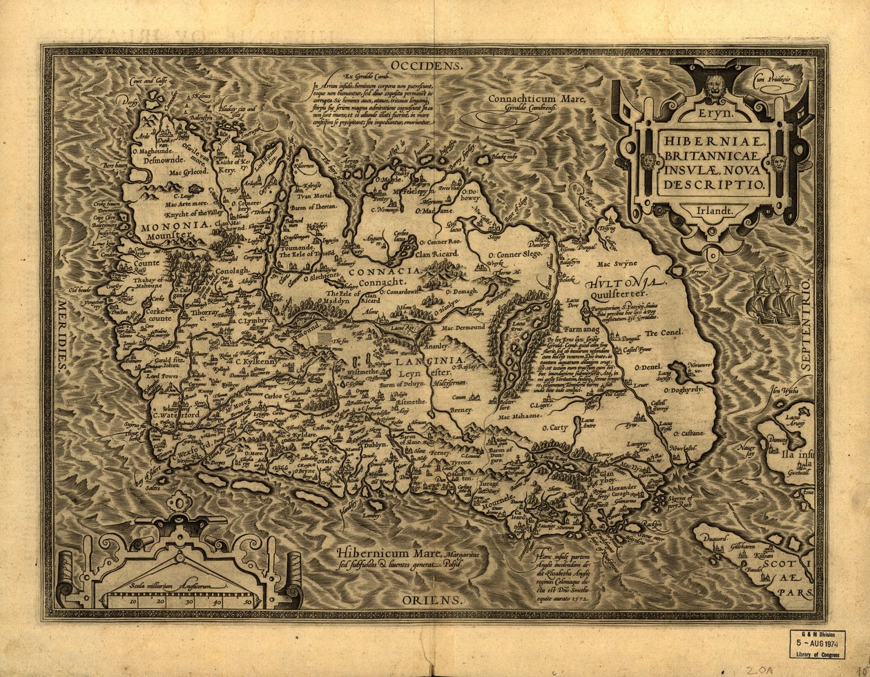 Hiberniae, Britannicae Insvlae nova descripto. LOC 99466749 alkotó: Abraham Ortelius