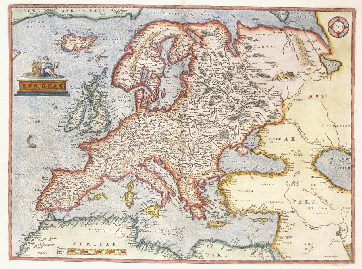 Európa térkép, 1587 alkotó: Abraham Ortelius