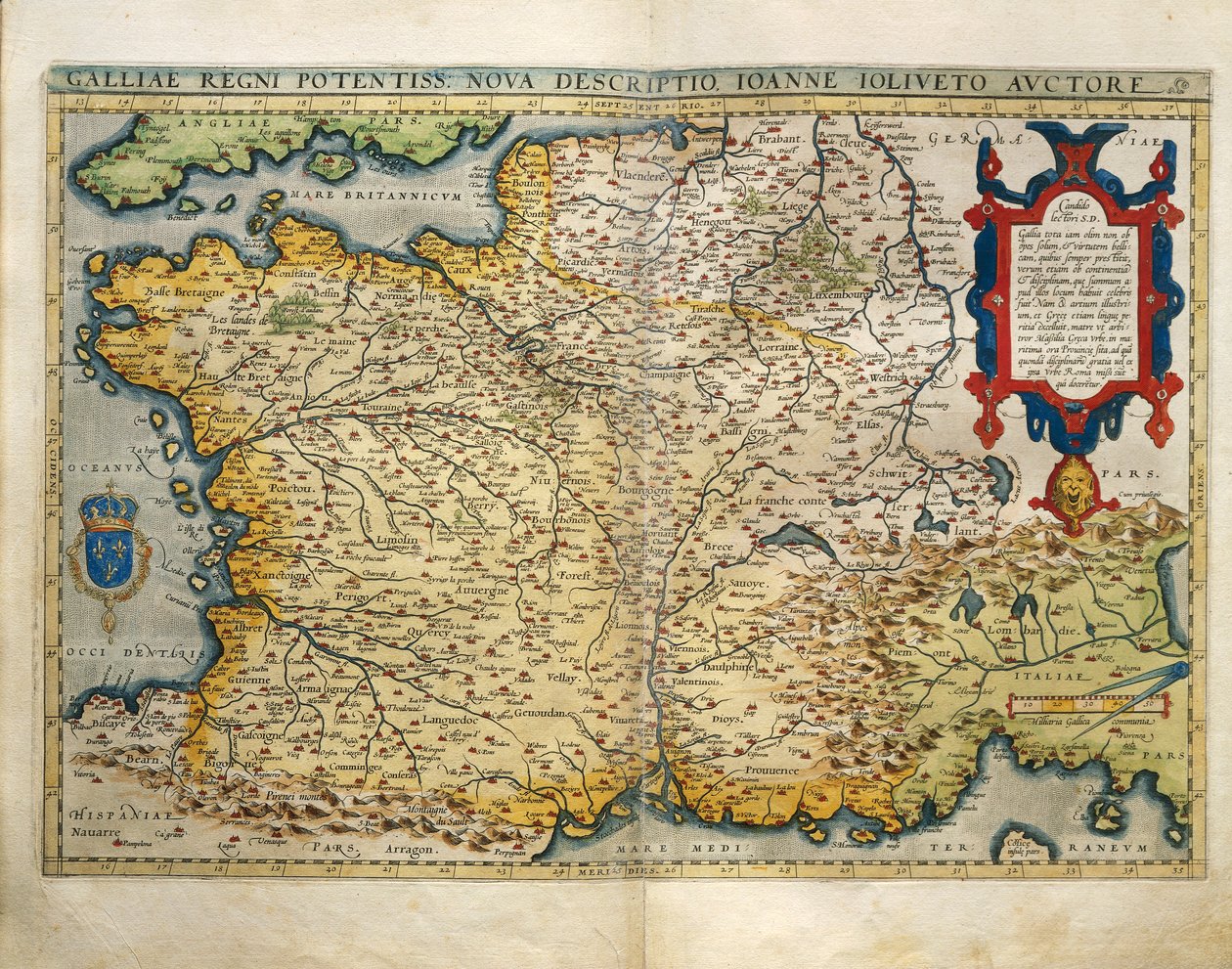Franciaország térképe, Abraham Ortelius világszínházából alkotó: Abraham Ortelius