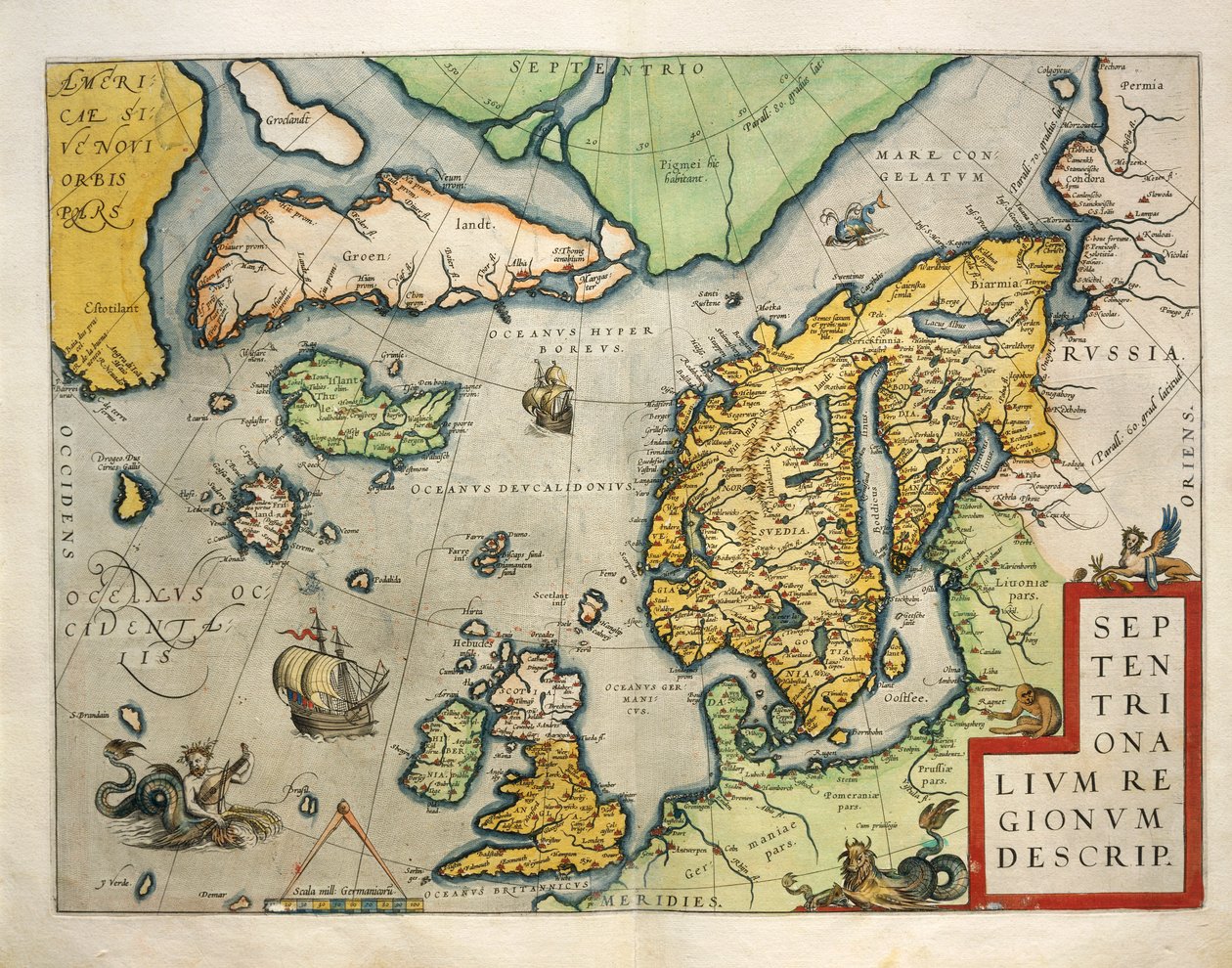 Észak-Európa térképe, Abraham Ortelius Világszínházából alkotó: Abraham Ortelius