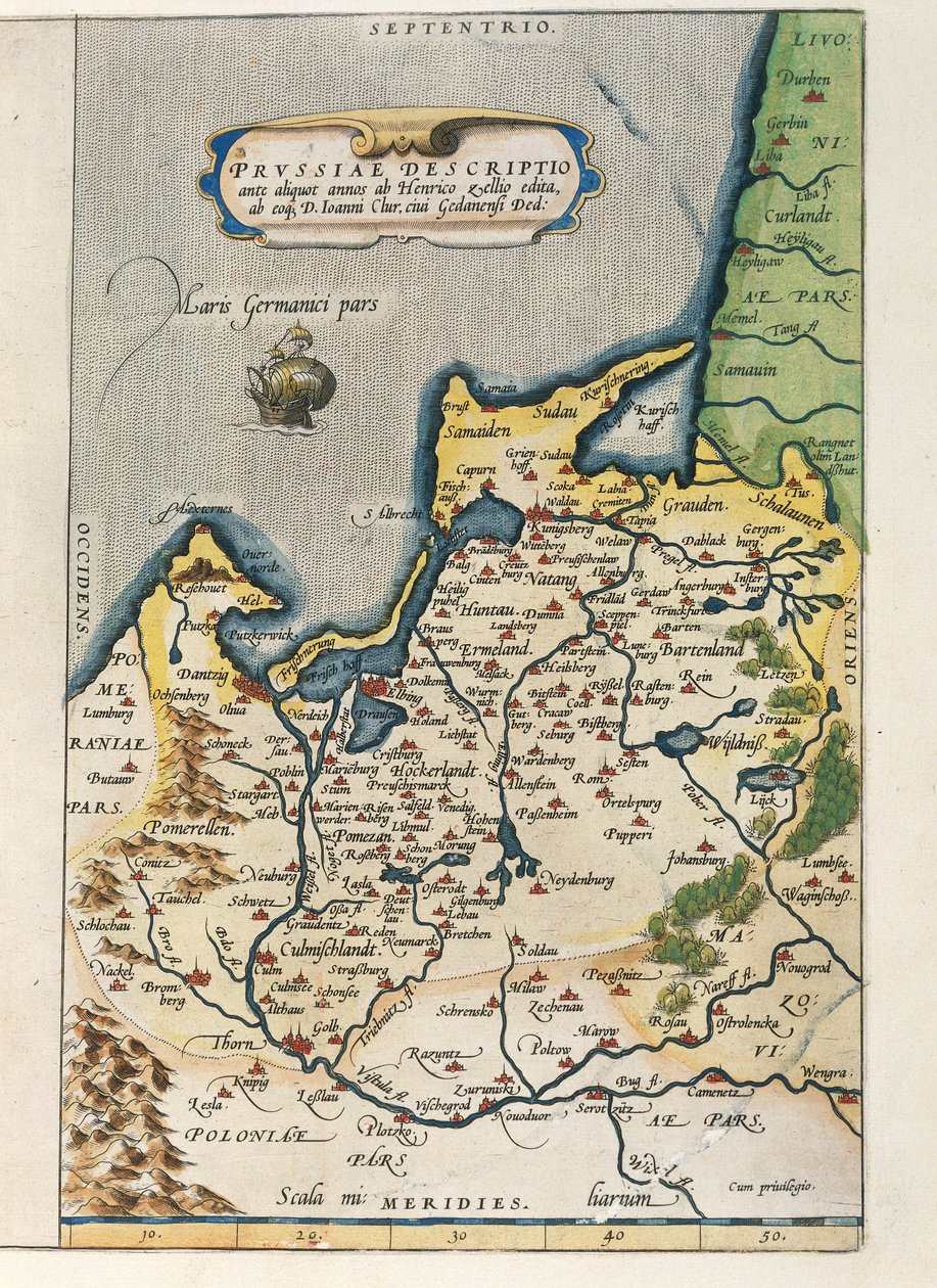 Poroszország térképe, Abraham Ortelius világszínházából alkotó: Abraham Ortelius