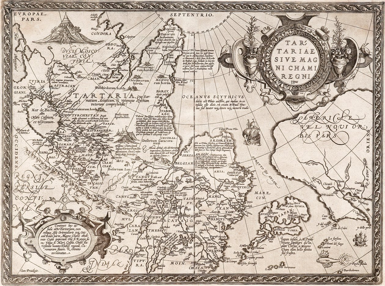 Oroszország térképe Innen: Világtérkép alkotó: Abraham Ortelius