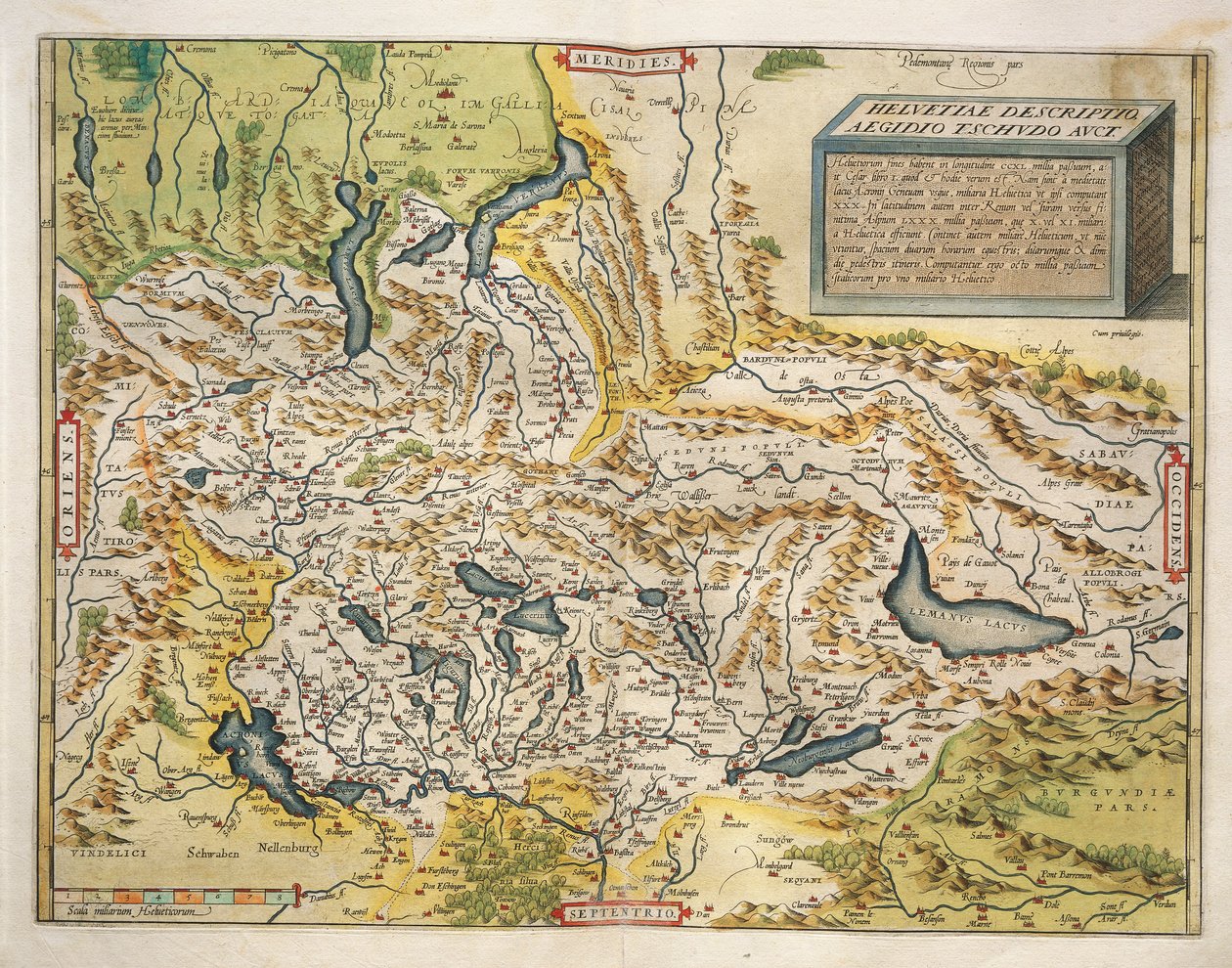 Map of Switzerland, from Theatrum Orbis Terrarum by Abraham Ortelius alkotó: Abraham Ortelius
