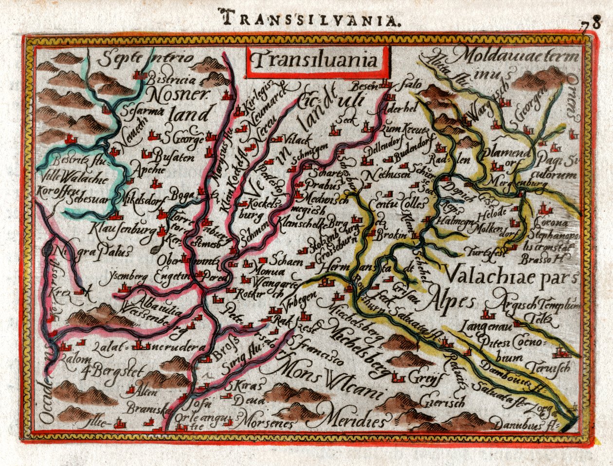 Erdély térképe 1590 alkotó: Abraham Ortelius