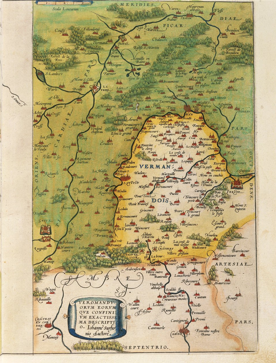 Vermandois térképe, A Theatre of the World, Abraham Ortelius alkotó: Abraham Ortelius
