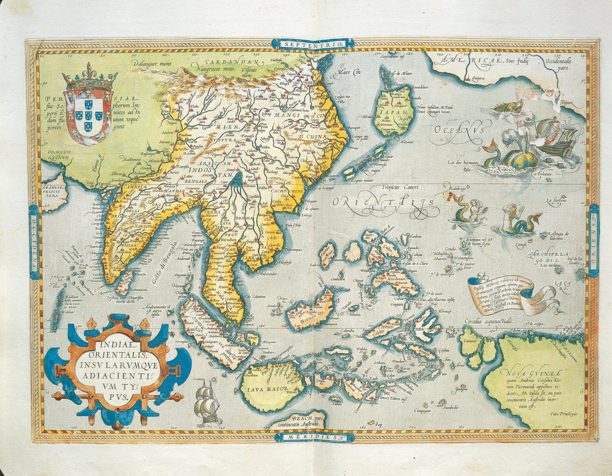 India térképe, a Theatrum Orbis Terrarumtól, Abraham Orteliustól alkotó: Abraham Ortelius