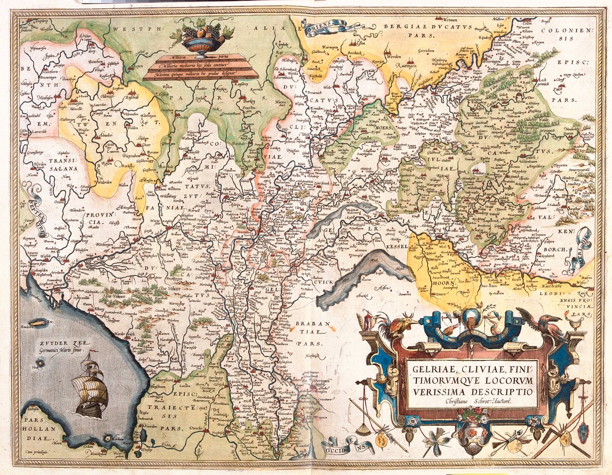 Hollandia (tartomány: Észak-Hollandia, Flevoland, Overijssel, Gelderland, Limburg), Németország (tartomány: Alsó-Szászország, Észak-Rajna-Vesztfália) alkotó: Abraham Ortelius
