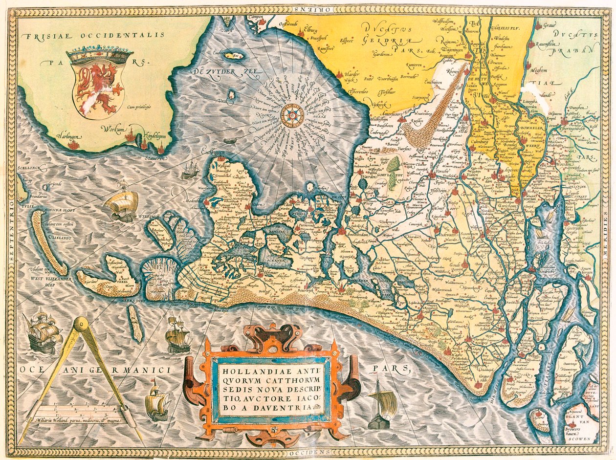 Tartomány: Friesland, Észak-Hollandia, Dél-Hollandia, Észak-Brabant, Limburg, Utrecht, Gelderland, Flevoland, Hollandia. alkotó: Abraham Ortelius