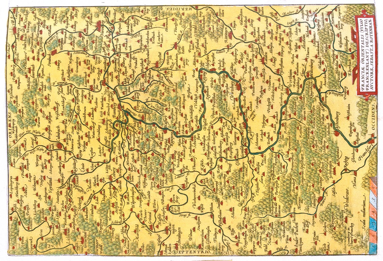 Állam: Németország: Hessen, Thüringia, Bajorország, Baden-Württemberg, Németország alkotó: Abraham Ortelius