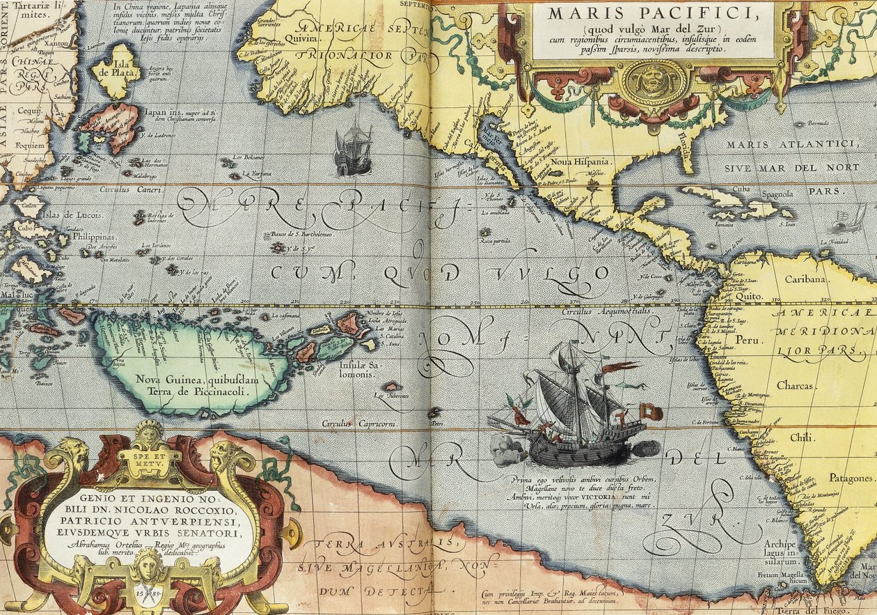 A Csendes-óceán, 1592 alkotó: Abraham Ortelius