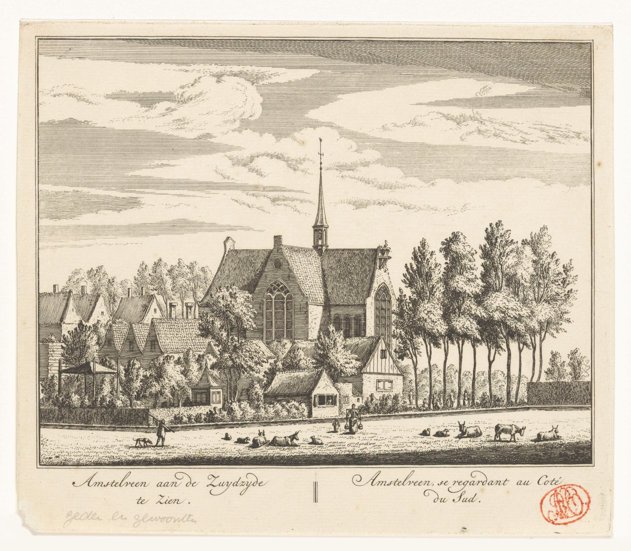 Amstelveen látképe alkotó: Abraham Rademaker
