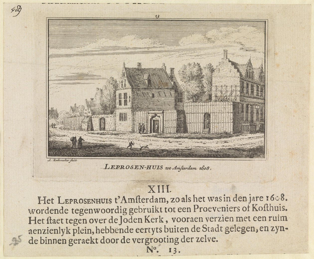 Leprások háza Amszterdamban, 1608 alkotó: Abraham Rademaker