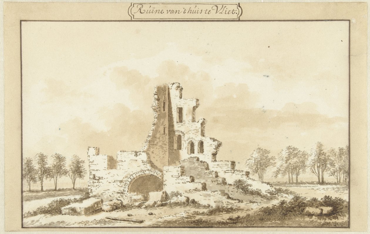 A ház romjai Vlietben, a Lopikkerwaardban alkotó: Abraham Rademaker