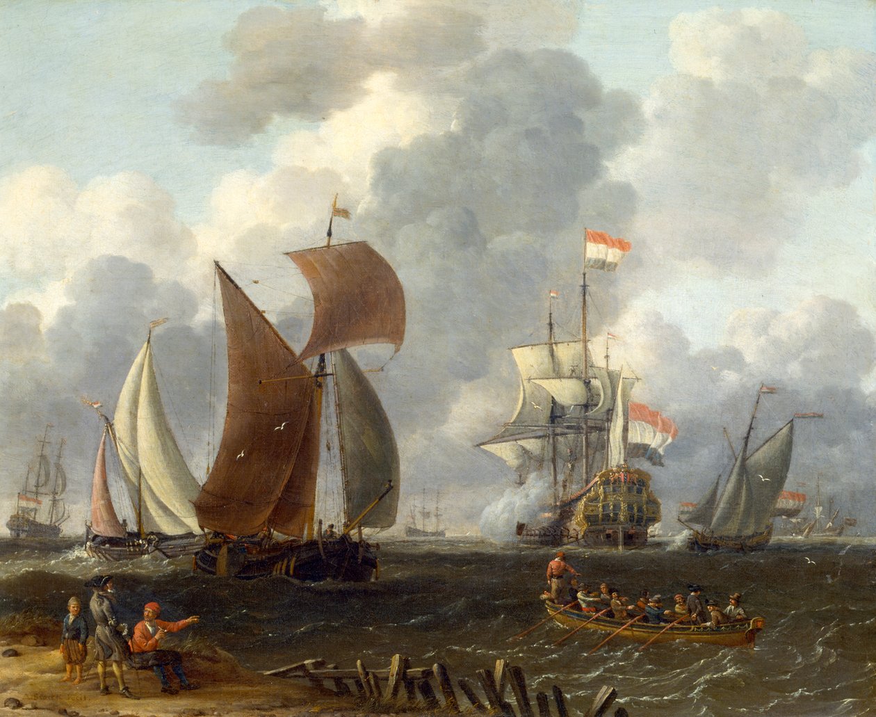 Egy tengeri csata, 17. század alkotó: Abraham Storck