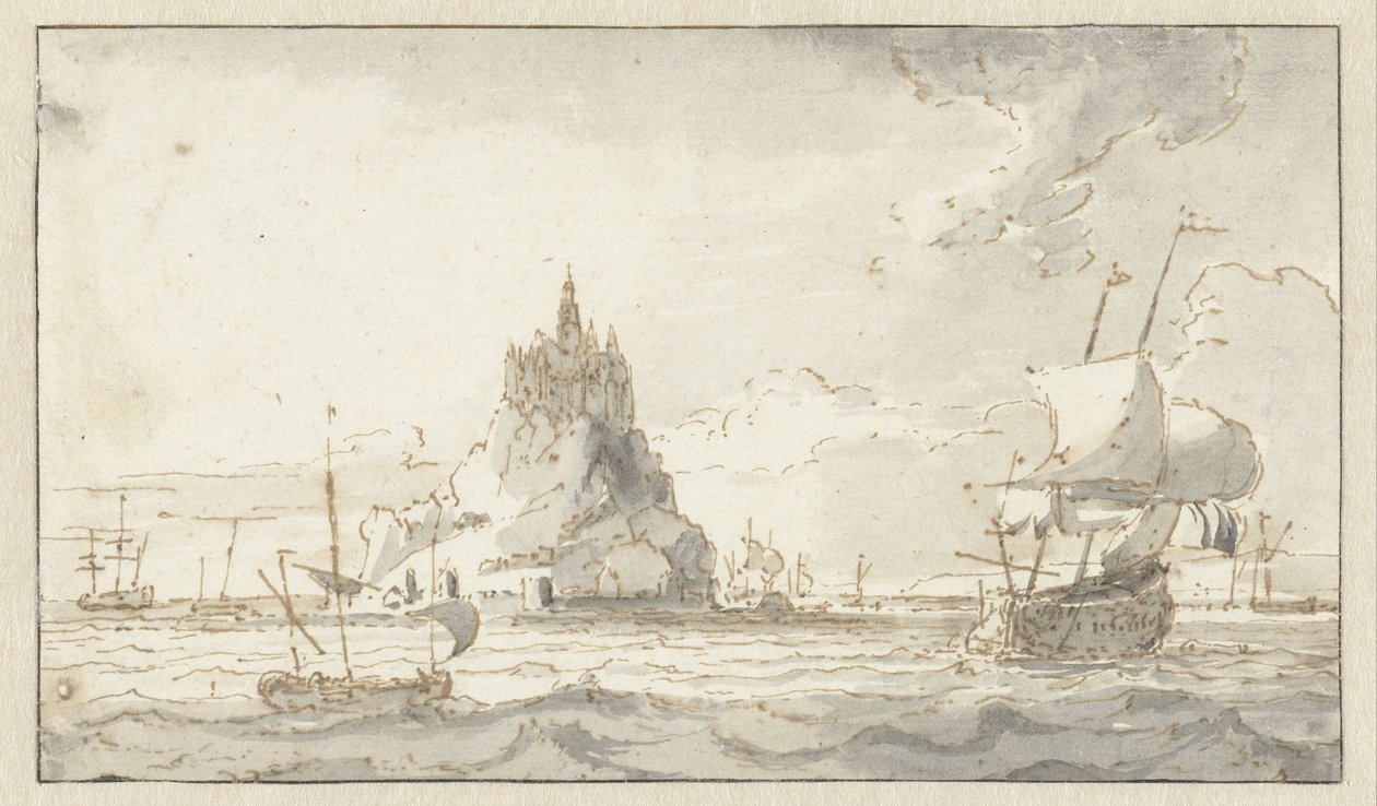 Kilátás a Mont-Saint-Michelre alkotó: Abraham Storck