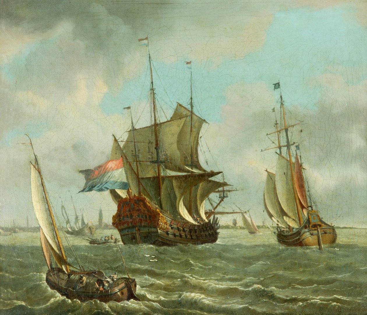 Shipping off Amsterdam (oil on canvas) alkotó: Abraham Storck