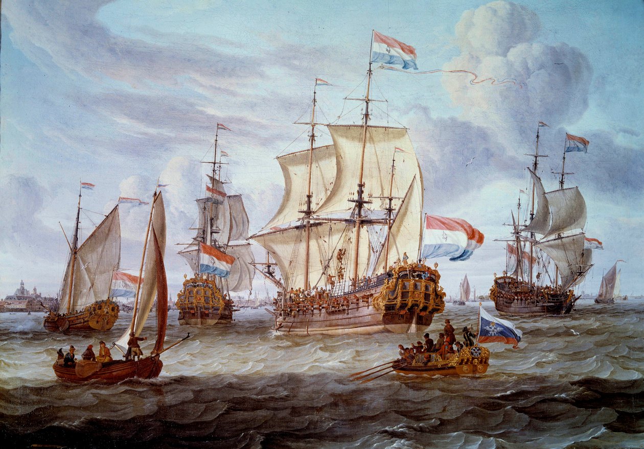 A fregat Péter és Pál az amszterdami kikötőben Abraham Storck (1635-1710) festménye, 17. századi Amszterdam. Tengertörténeti Múzeum alkotó: Abraham Storck