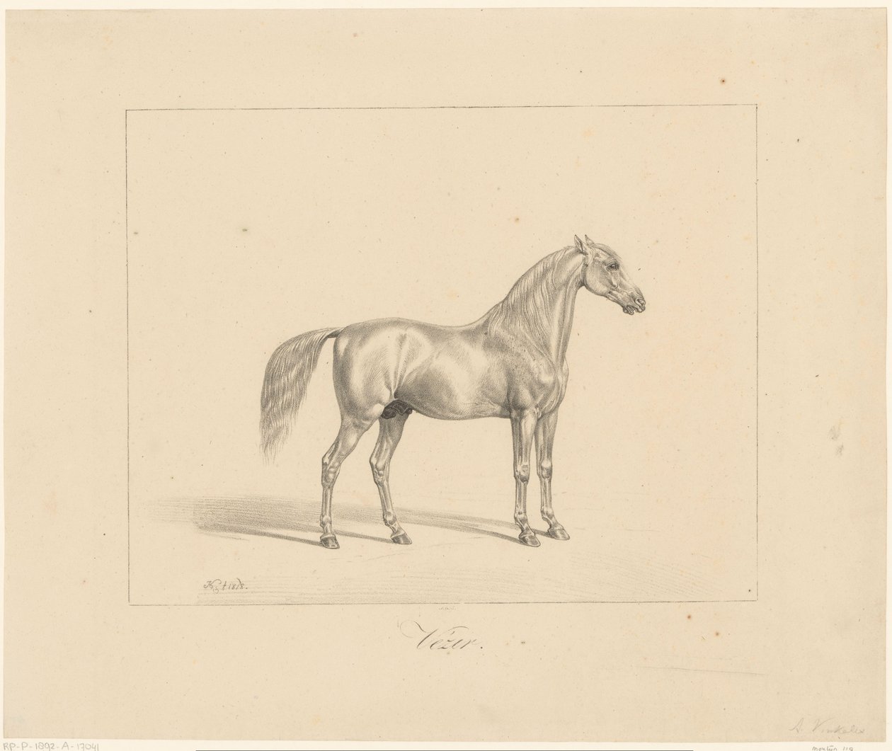 arab mén Vézir (cím a tárgyon) alkotó: Abraham Vinkeles