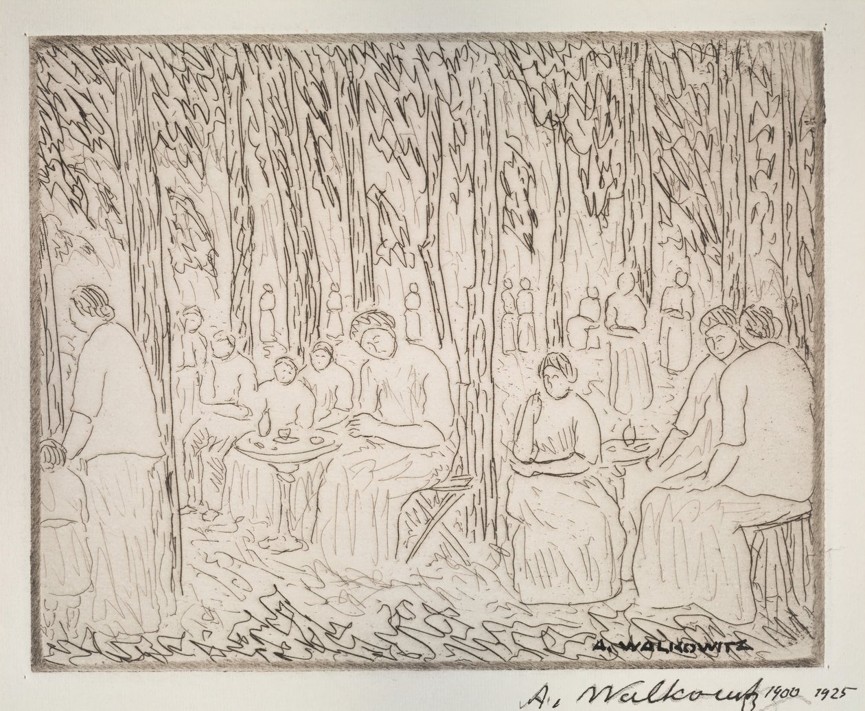 Két fa alatt, 1900-1925. alkotó: Abraham Walkowitz