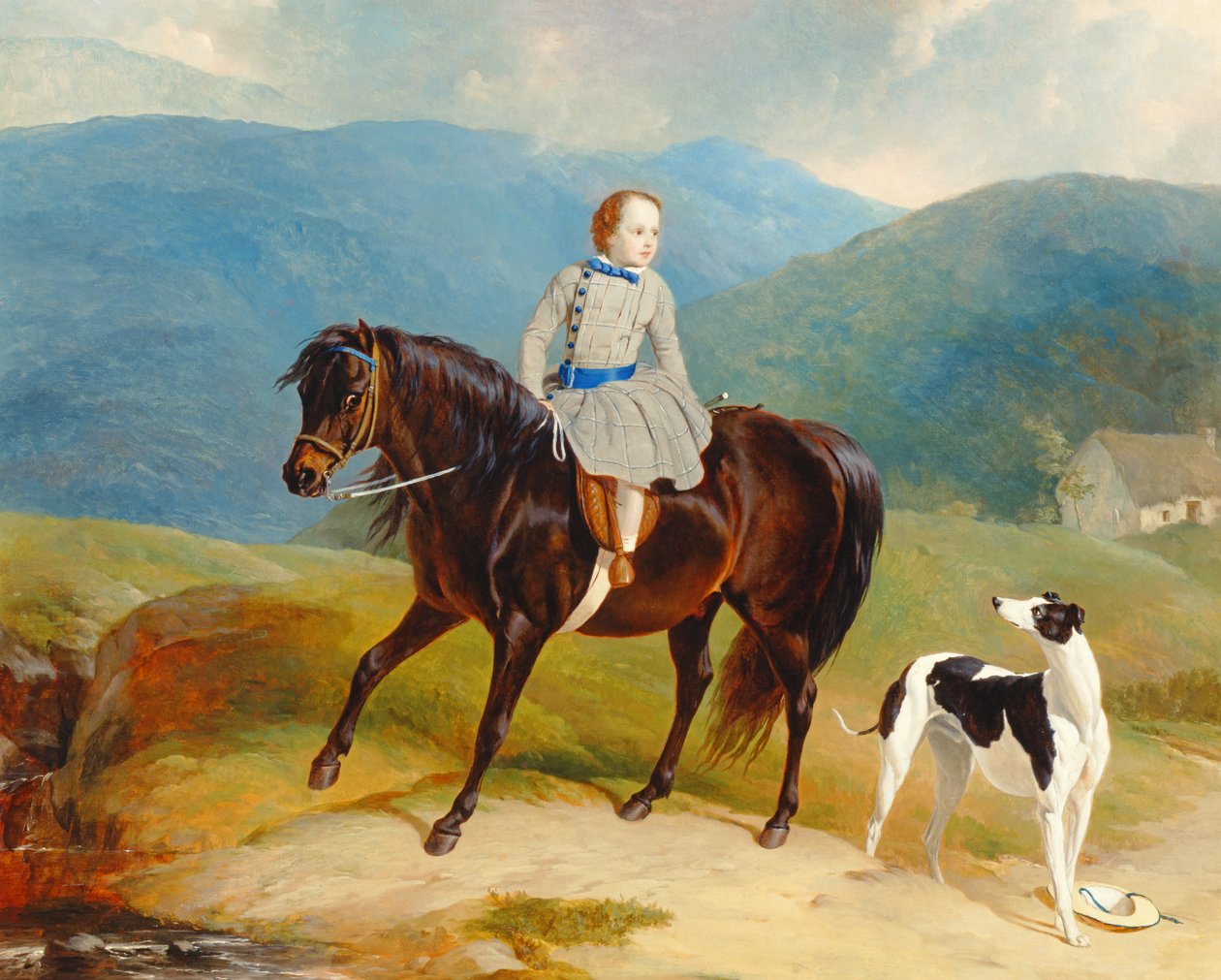 Edward Coutts Marjoriebanks mester póniján, 1851 körül (olaj, vászon) alkotó: Abraham and Webster Thomas Cooper