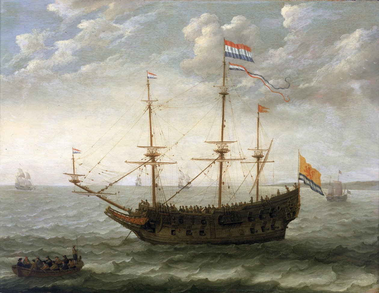 Egy hajó Zeelandból (Hollandia). Olaj, fa alkotó: Abraham Willaerts