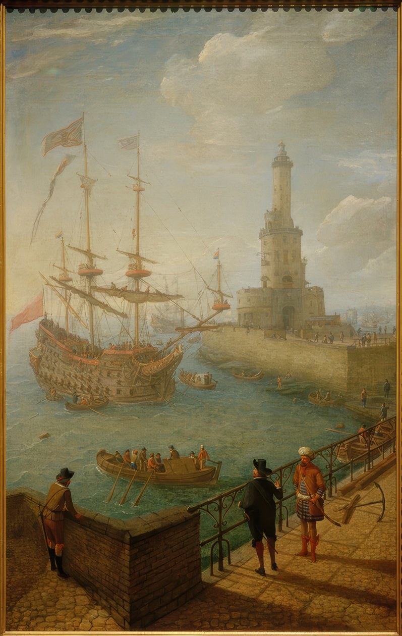Spanyol tripla horgonyzott Nápoly mellett alkotó: Abraham Willarts