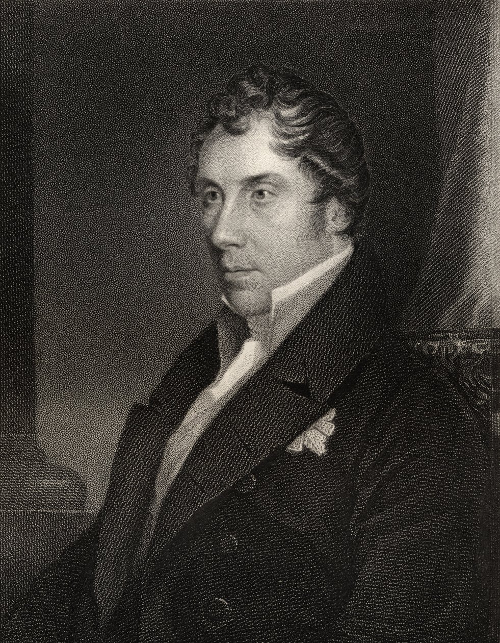George Hamilton Gordon, Thomas Woolnoth (1785-1857) metszete a "National Portrait Gallery, III. kötet" című, 1835 körül megjelent kötetből. alkotó: Abraham Wivell