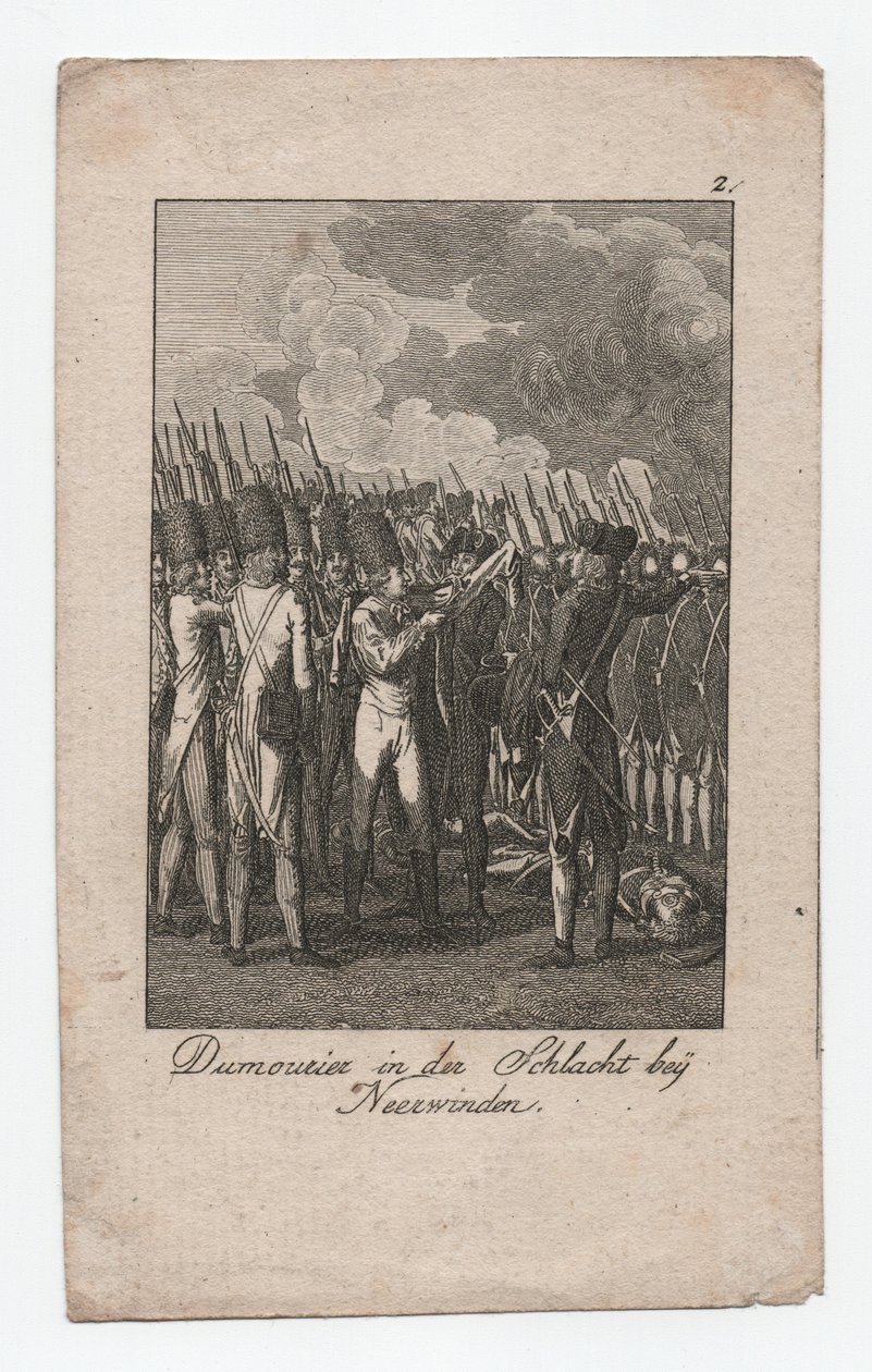 Dumouriez a neerwindeni csatában, 1795 körül (metszet) alkotó: Abraham Wolfgang Küffner