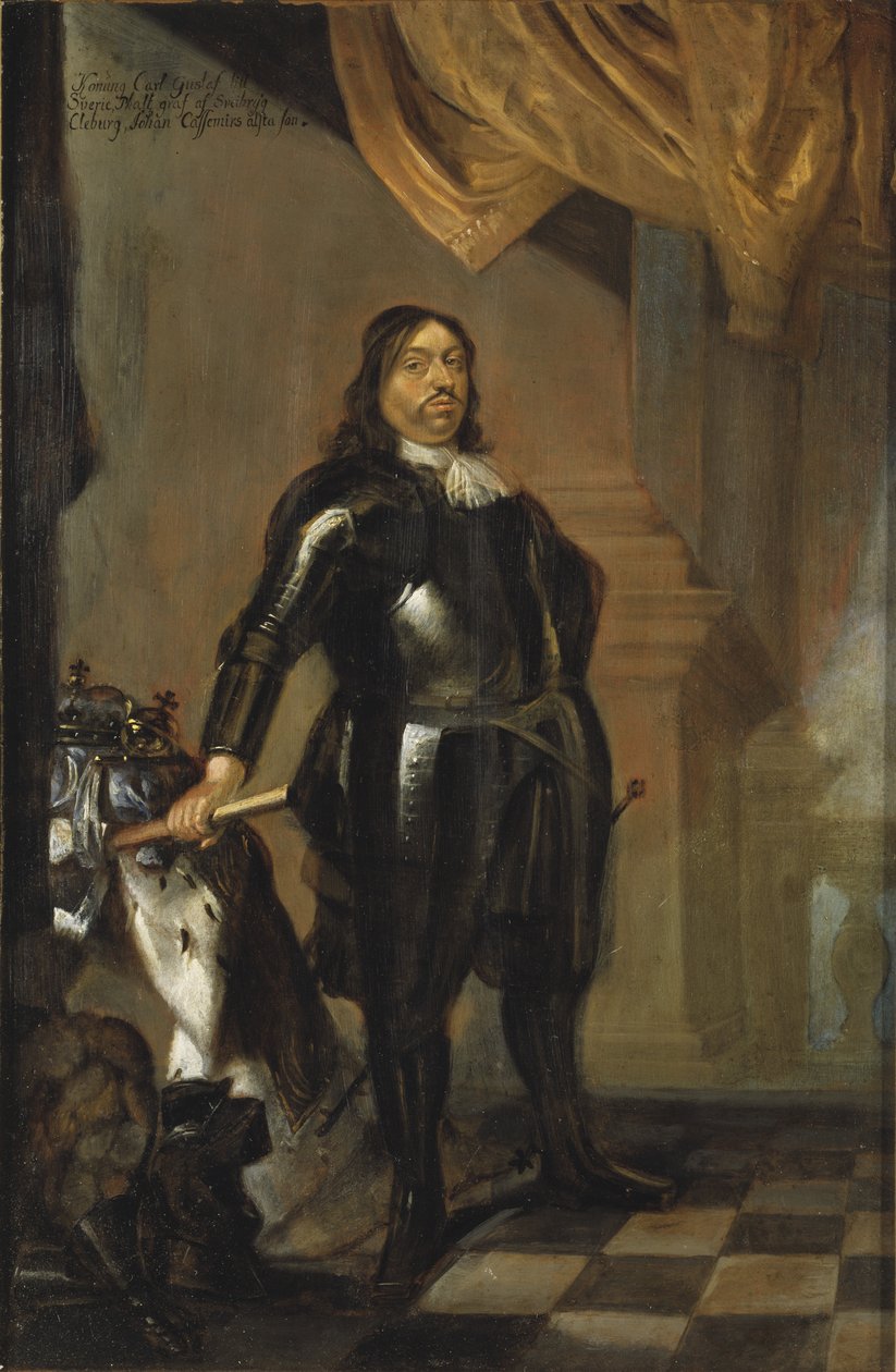 Charles X Gustave, roi de Suede – X. Károly Gusztáv svéd király (1622-1660) portréja, Wuchters, Abraham (1610-1682). Olaj, réz, 17. század közepe. Mérete: 35x23 cm. Nemzeti Múzeum Stockholm alkotó: Abraham Wuchters